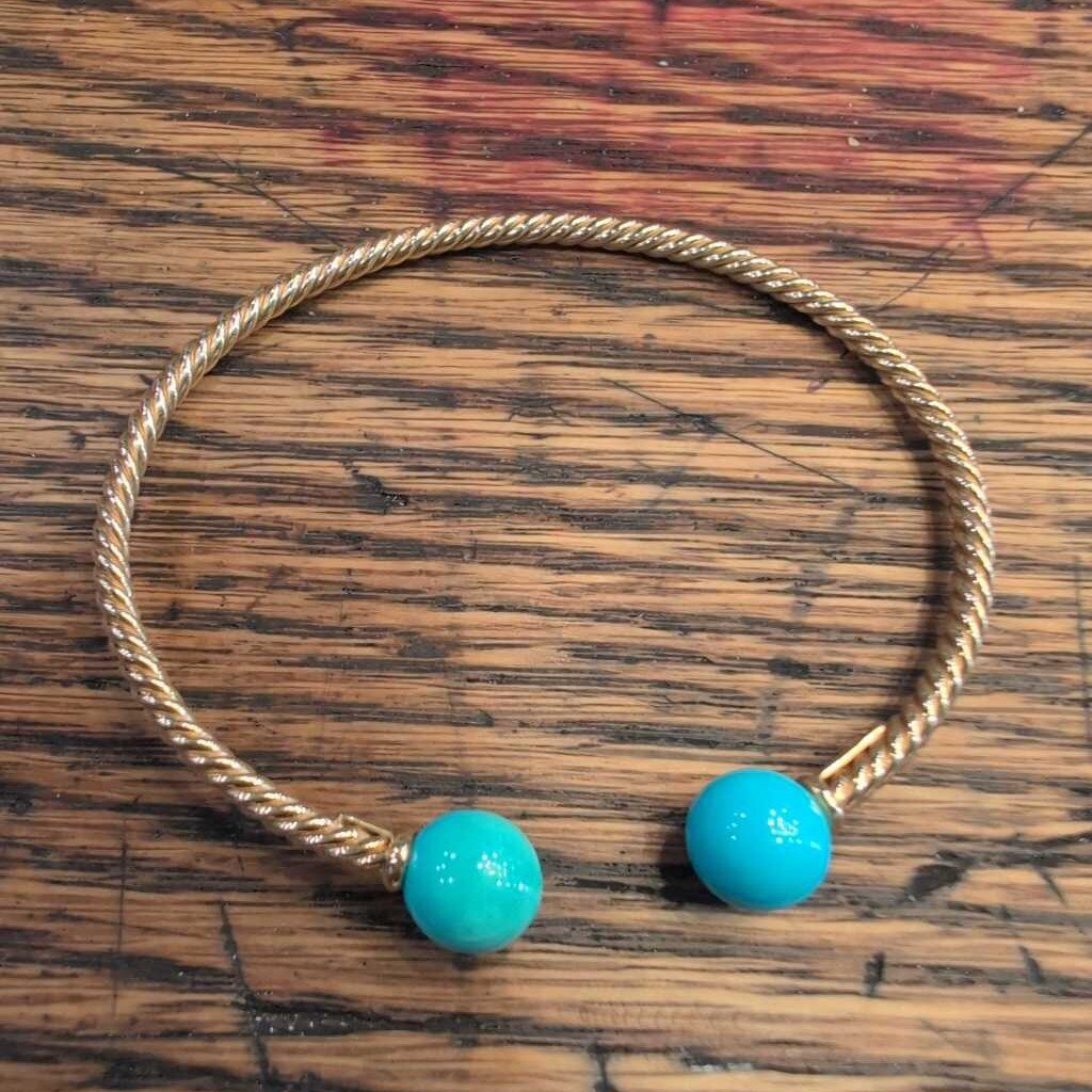 DAVID YURMAN SOLARI 18K GOLD TURQUOISE BRACELET