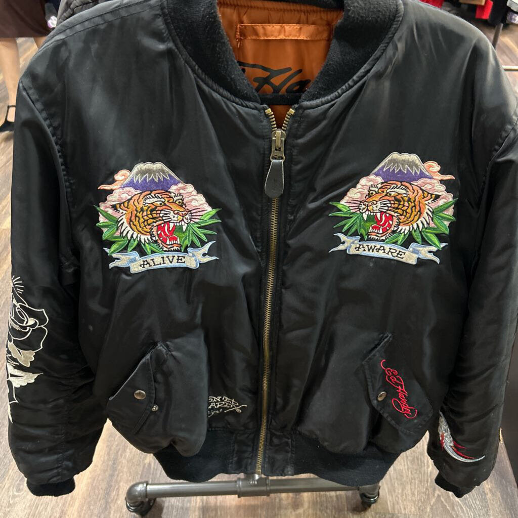 ED HARDY VINTAGE REVERSIBLE KAMIKAZE BOMBER JACKET
