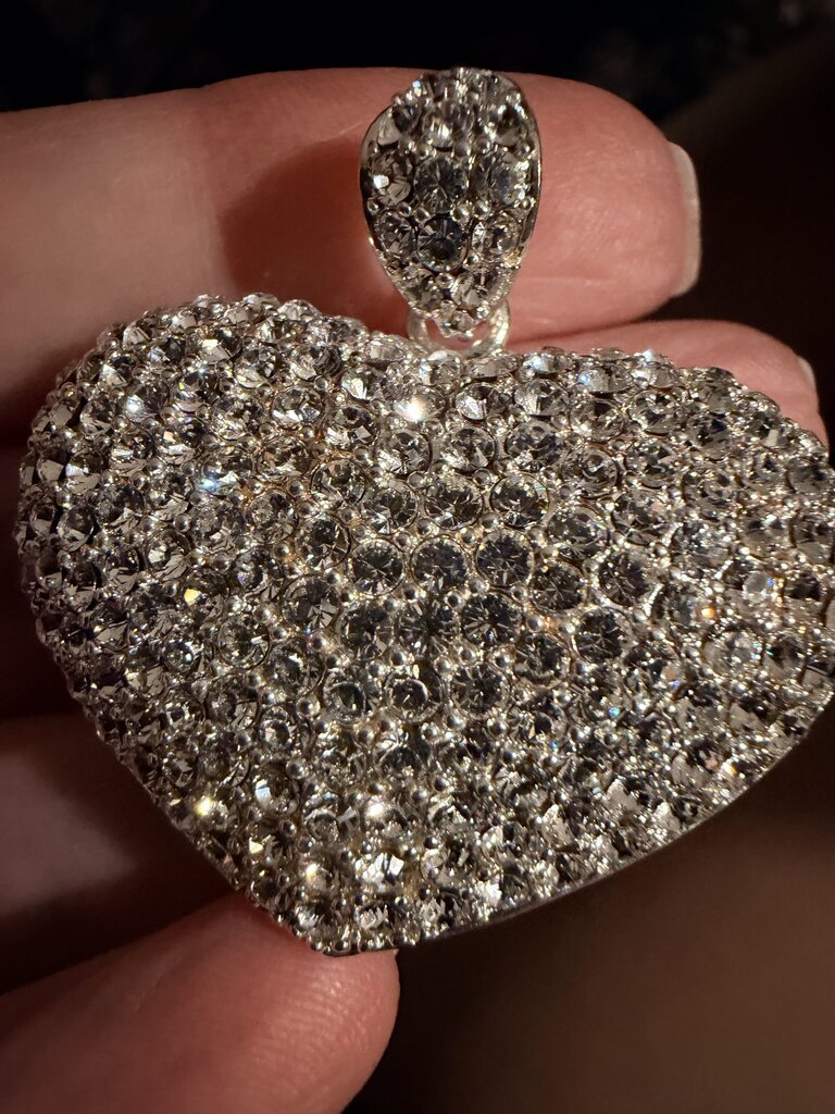 925 LARGE HEART CRYSTAL PENDANT